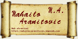 Mahailo Aranitović vizit kartica